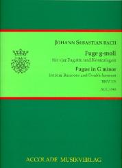 Bach, Johann Sebastian: Fuge g-Moll BWV578 für 4 Fagotte und Kontrafagott, Partitur und Stimmen 