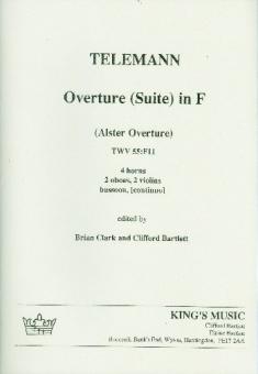 Telemann, Georg Philipp: Ouvertüre (Suite) in F TWV 55:F11 (Alster-Ouverture) for 4 horns, 2 oboes, 2 violins, bassoon, (continuo), score 